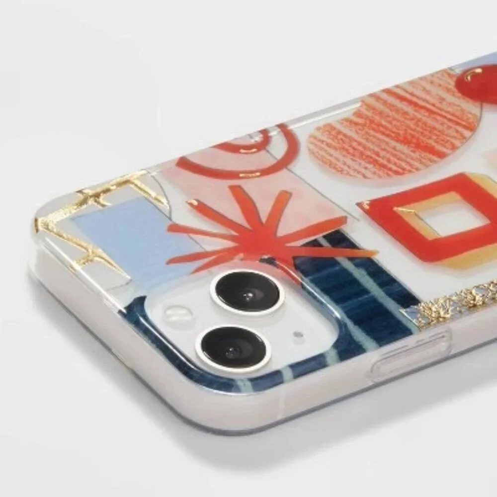 *3 FOR $9* NEW Apple iPhone 14 & 13 Case heyday Aliyah Salmon Clear abstract NIB